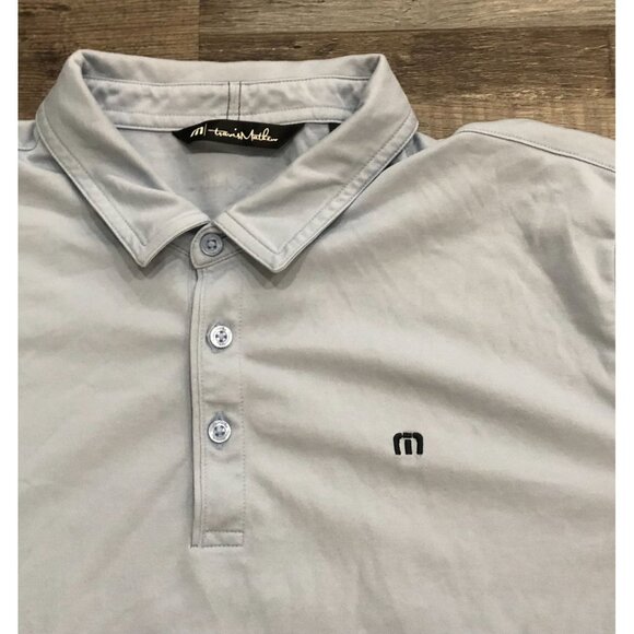 Travis Mathew Mens XL Light Blue Short Sleeve Golf Polo Shirt - Picture 2 of 5